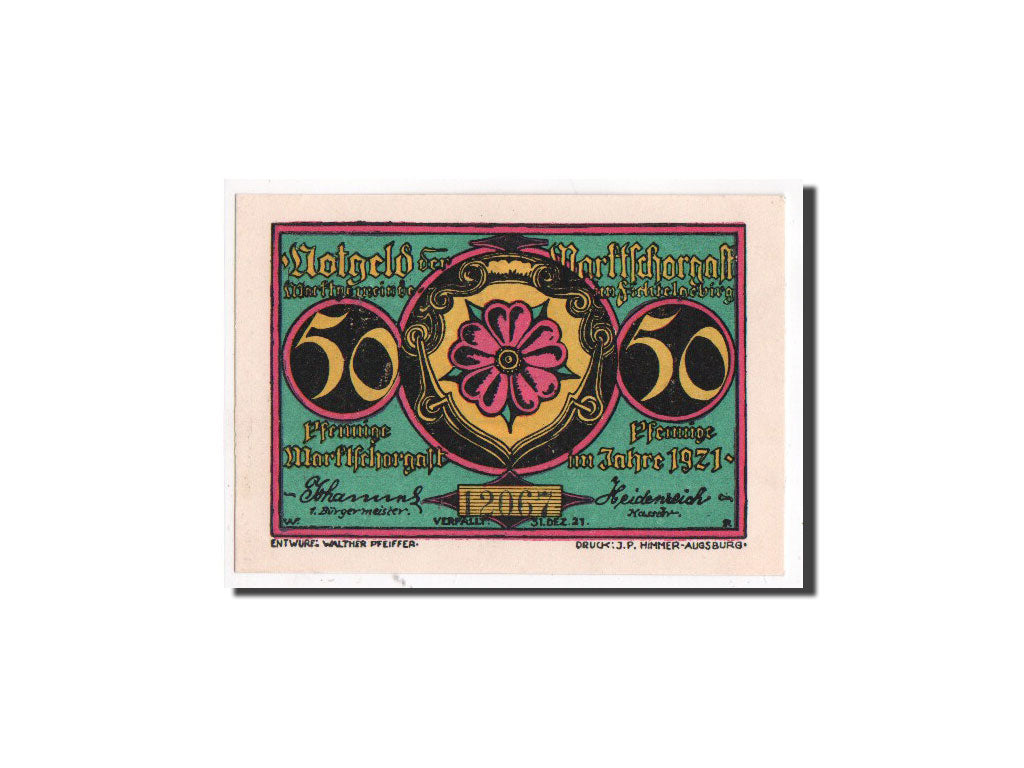 Banknote, Germany, Marktschorgast, 50 Pfennig, 1921, UNC(65-70), Mehl:871.3a