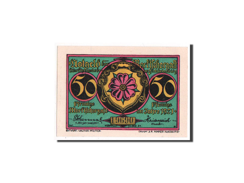 Banknote, Germany, Marktschorgast, 50 Pfennig, 1921, UNC(65-70), Mehl:871.3a