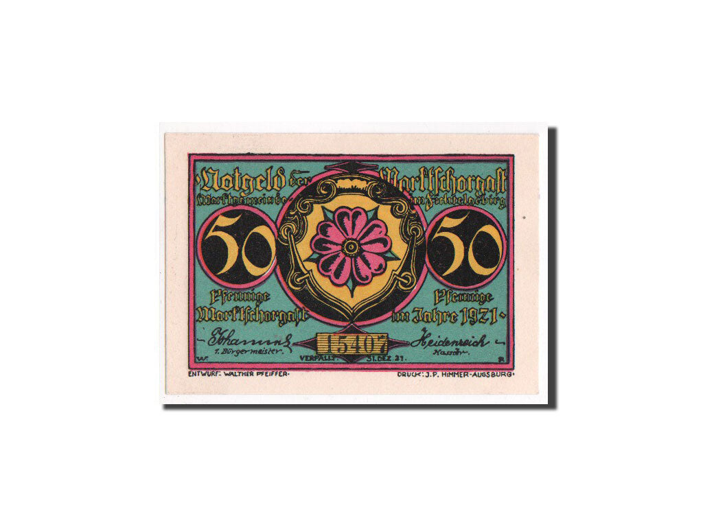 Banknote, Germany, Marktschorgast, 50 Pfennig, 1921, UNC(65-70), Mehl:871.3a
