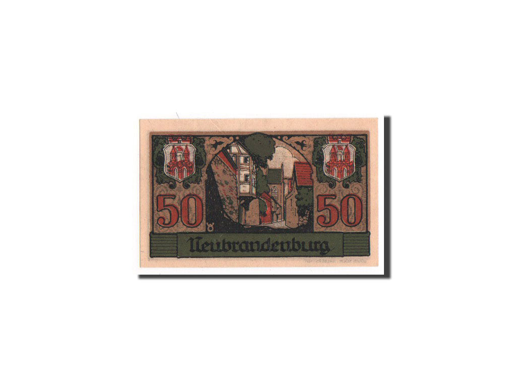 Banconote, Germania, Neubrandenburg Stadt, 50 Pfennig, 1921, FDS, Mehl:935.2a