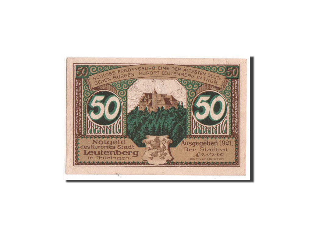 Banknote, Germany, Leutenberg, 50 Pfennig, 1921, UNC(65-70), Mehl:796.1a