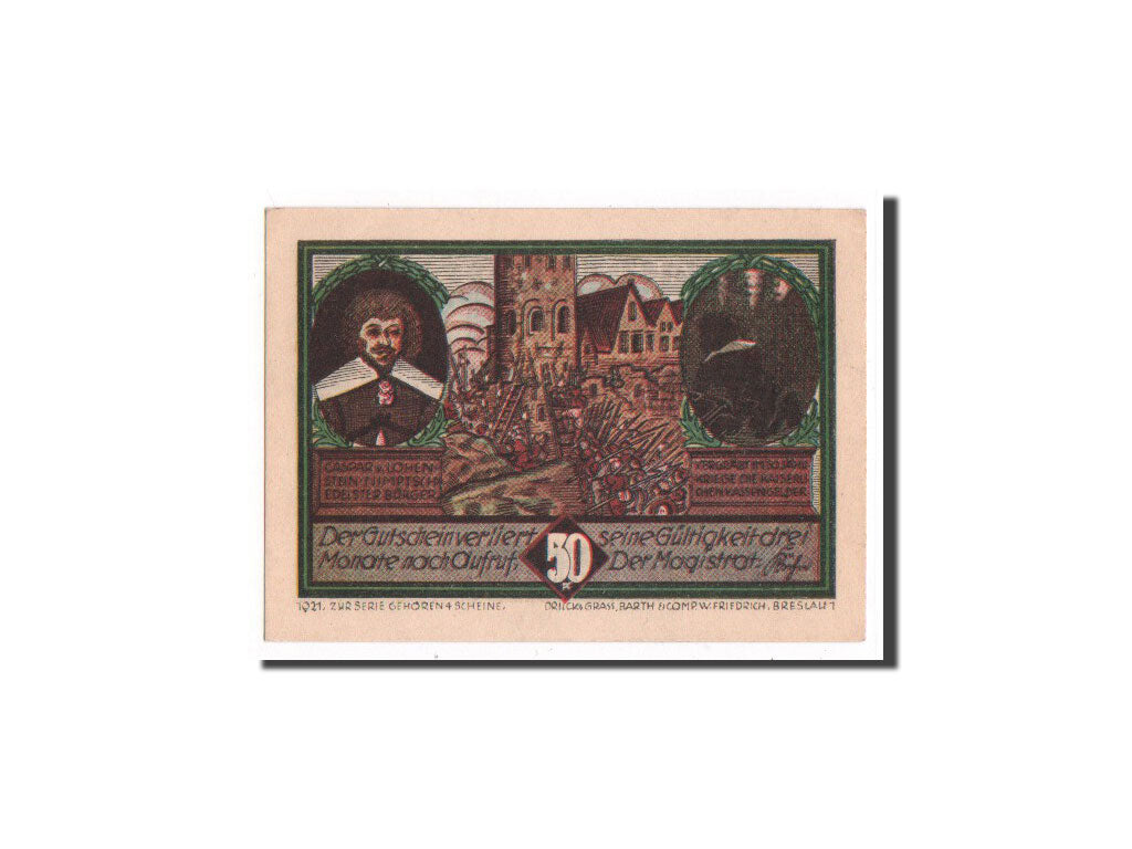 Banknote, Germany, Nimptsch Stadt, 50 Pfennig, 1921, UNC(65-70), Mehl:977.1