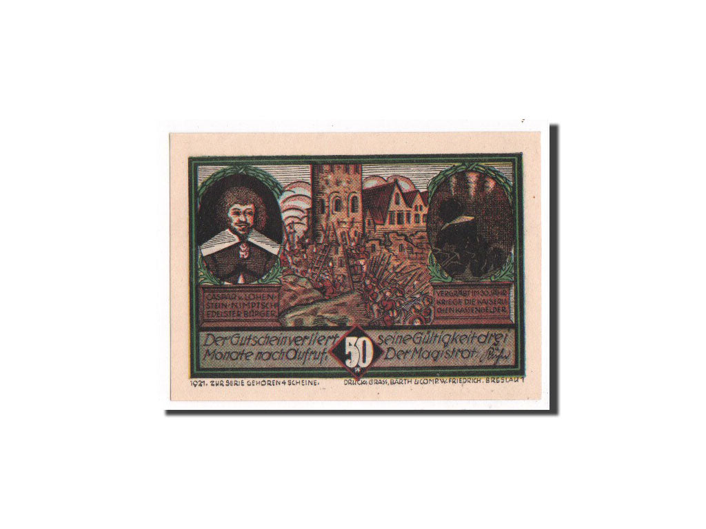 Banknote, Germany, Nimptsch Stadt, 50 Pfennig, 1921, UNC(65-70), Mehl:977.1