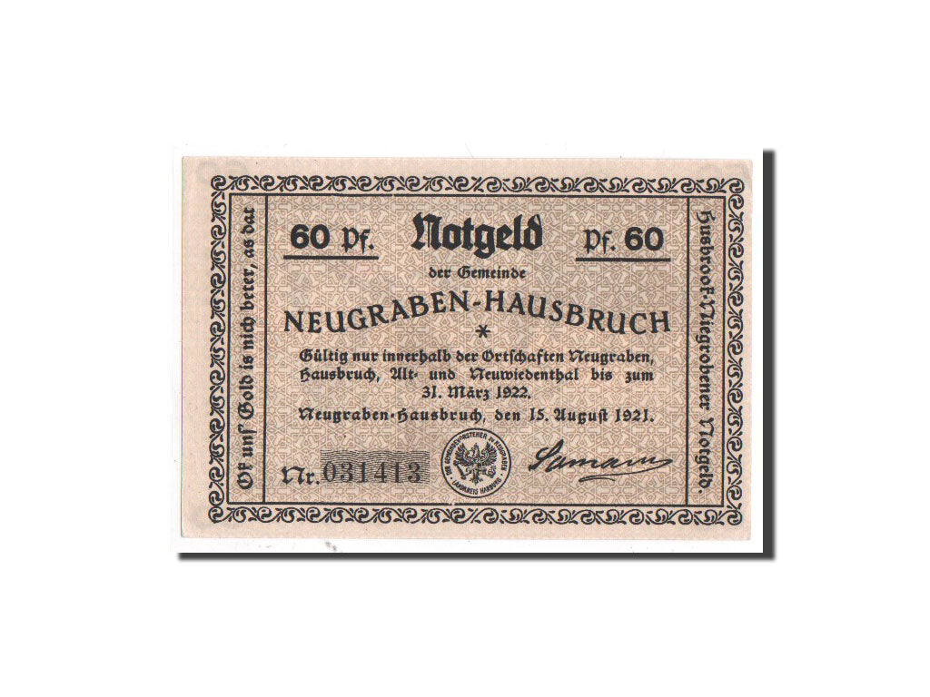 Banknote, Germany, Neugraben Hausbruch, 60 Pfennig, 1921, UNC(65-70)