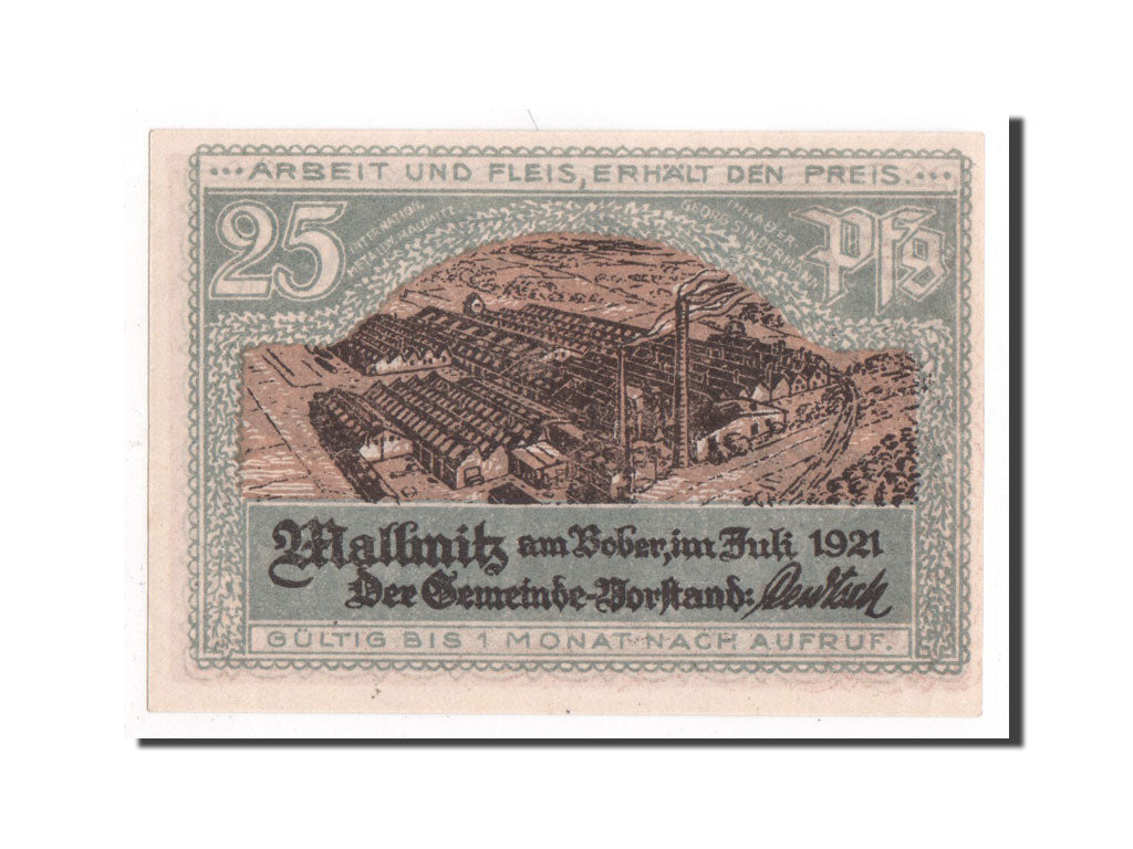 Banknote, Germany, Mallnitz, 25 Pfennig, 1921, 1921-07-01, UNC(65-70)