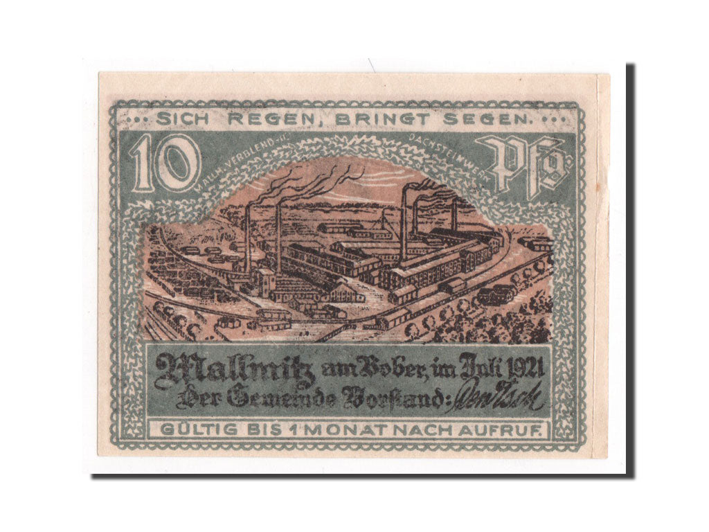 Banknote, Germany, Mallnitz, 10 Pfennig, 1921, 1921-07-01, UNC(64), Mehl:865.1