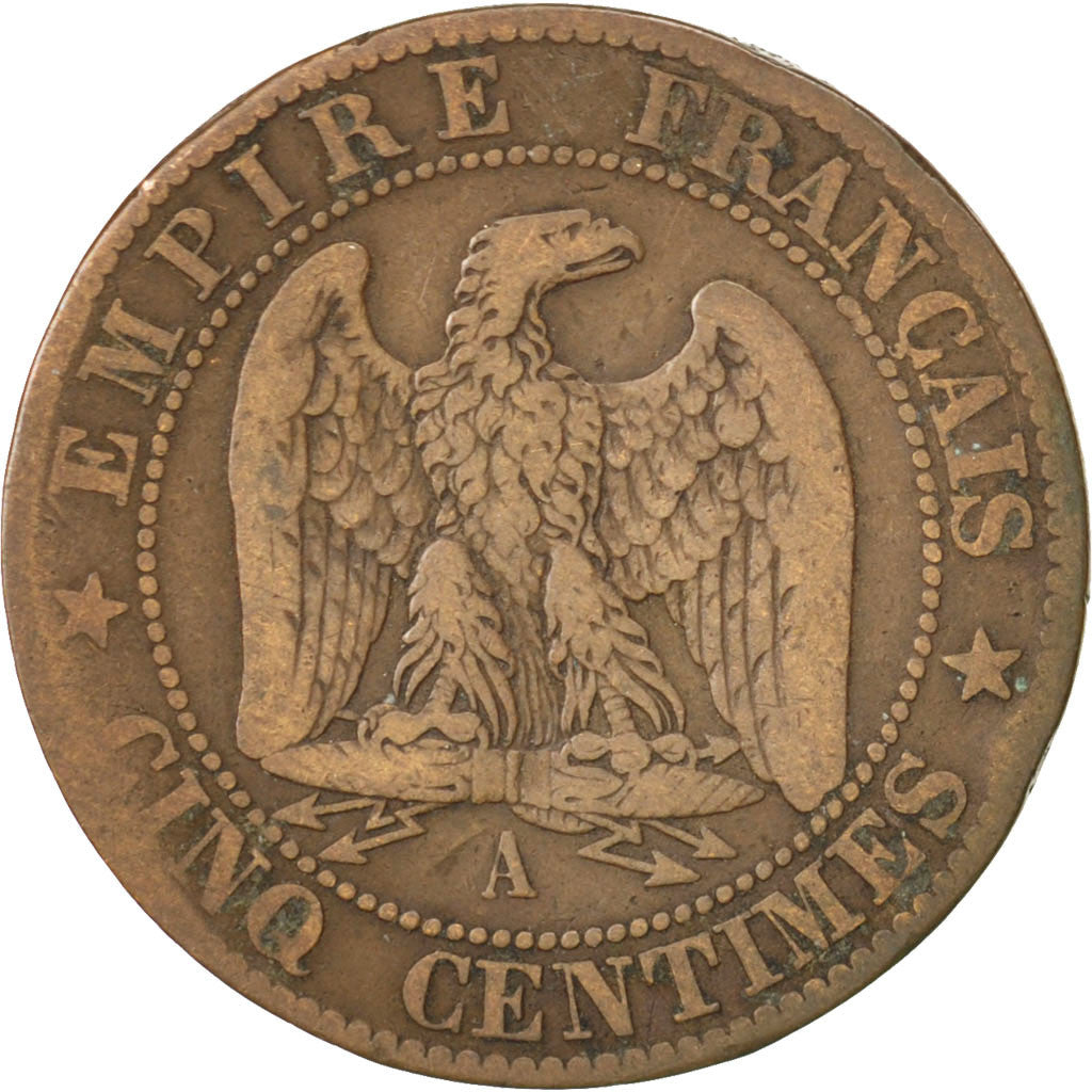 Coin, France, Napoleon III, Napoléon III, 5 Centimes, 1862, Paris, VF(30-35)