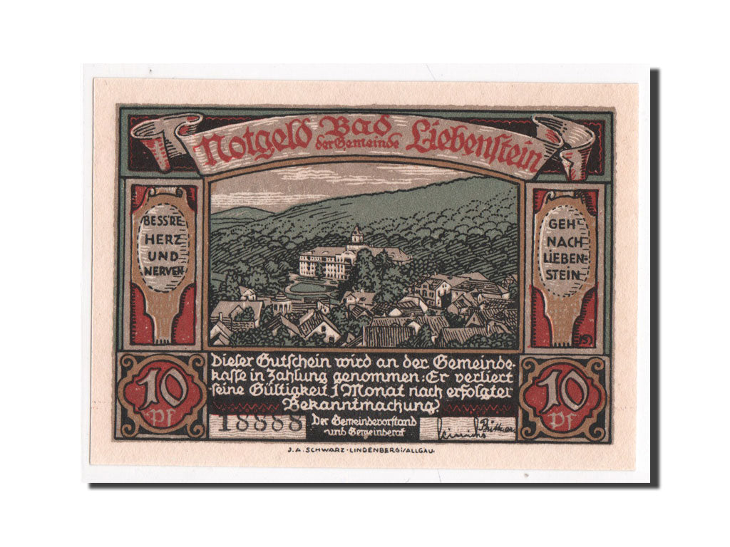 Banknote, Germany, Liebenstein Bad Gemeinde, 10 Pfennig, UNC(65-70), Mehl:799.1a