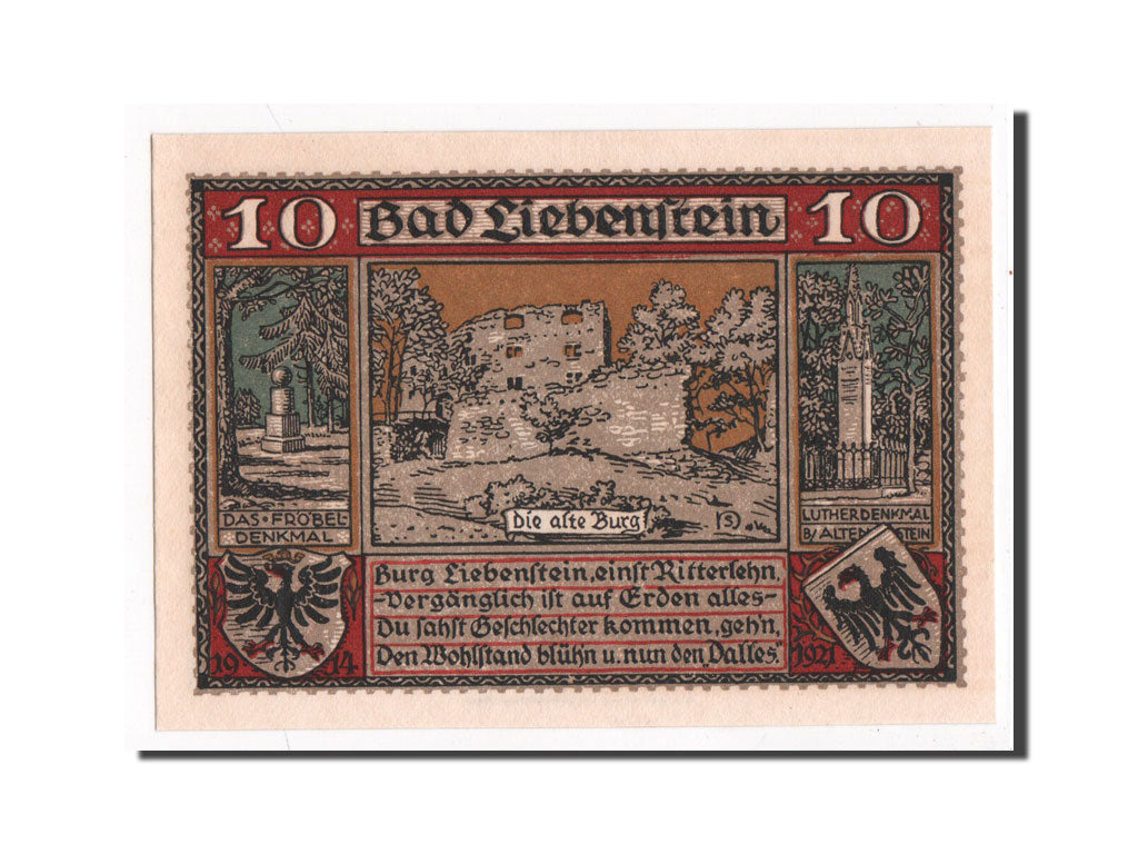 Banknote, Germany, Liebenstein Bad Gemeinde, 10 Pfennig, UNC(65-70), Mehl:799.1a