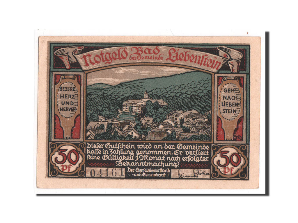 Banknote, Germany, Liebenstein Bad Gemeinde, 50 Pfennig, UNC(65-70), Mehl:799.1a