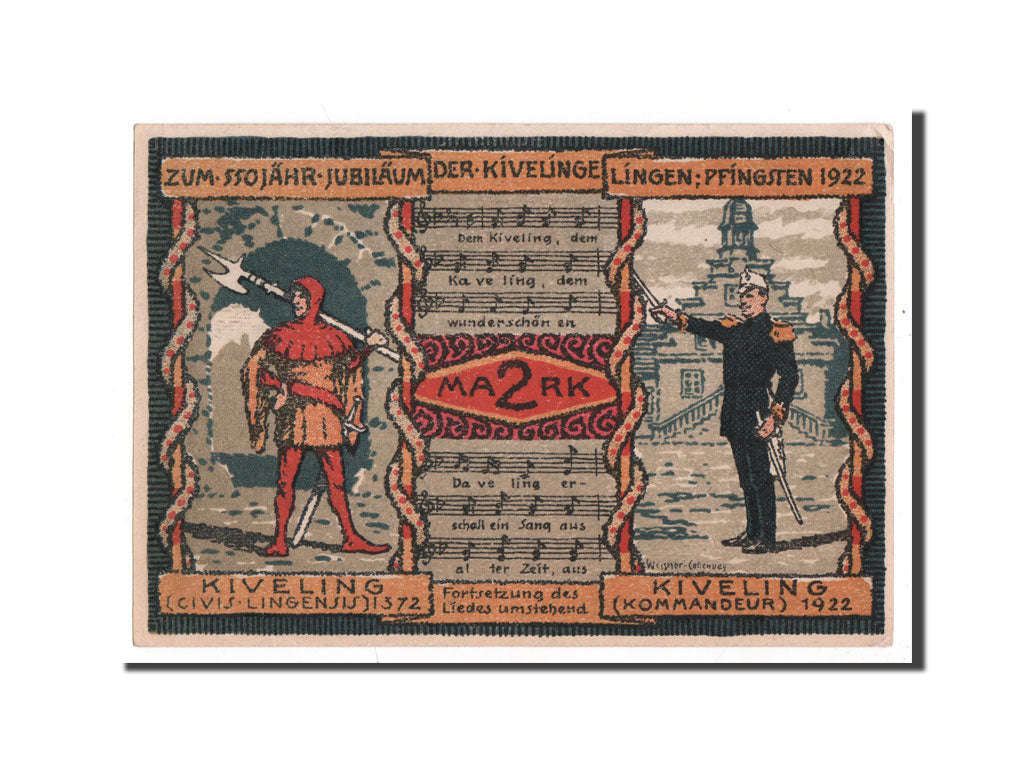 Banknote, Germany, Lingen Stadt, 2 Mark, 1922, UNC(65-70), Mehl:803.4
