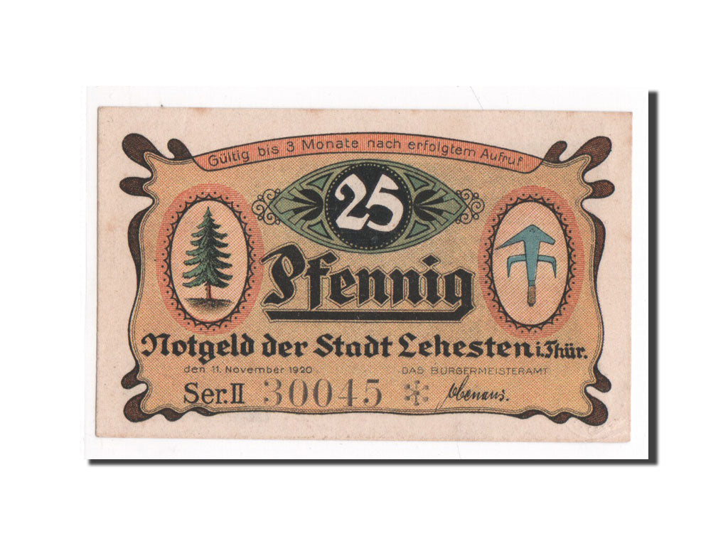 Banknote, Germany, Lehesten Stadt, 25 Pfennig, 1921, 1921-06-01, UNC(64)