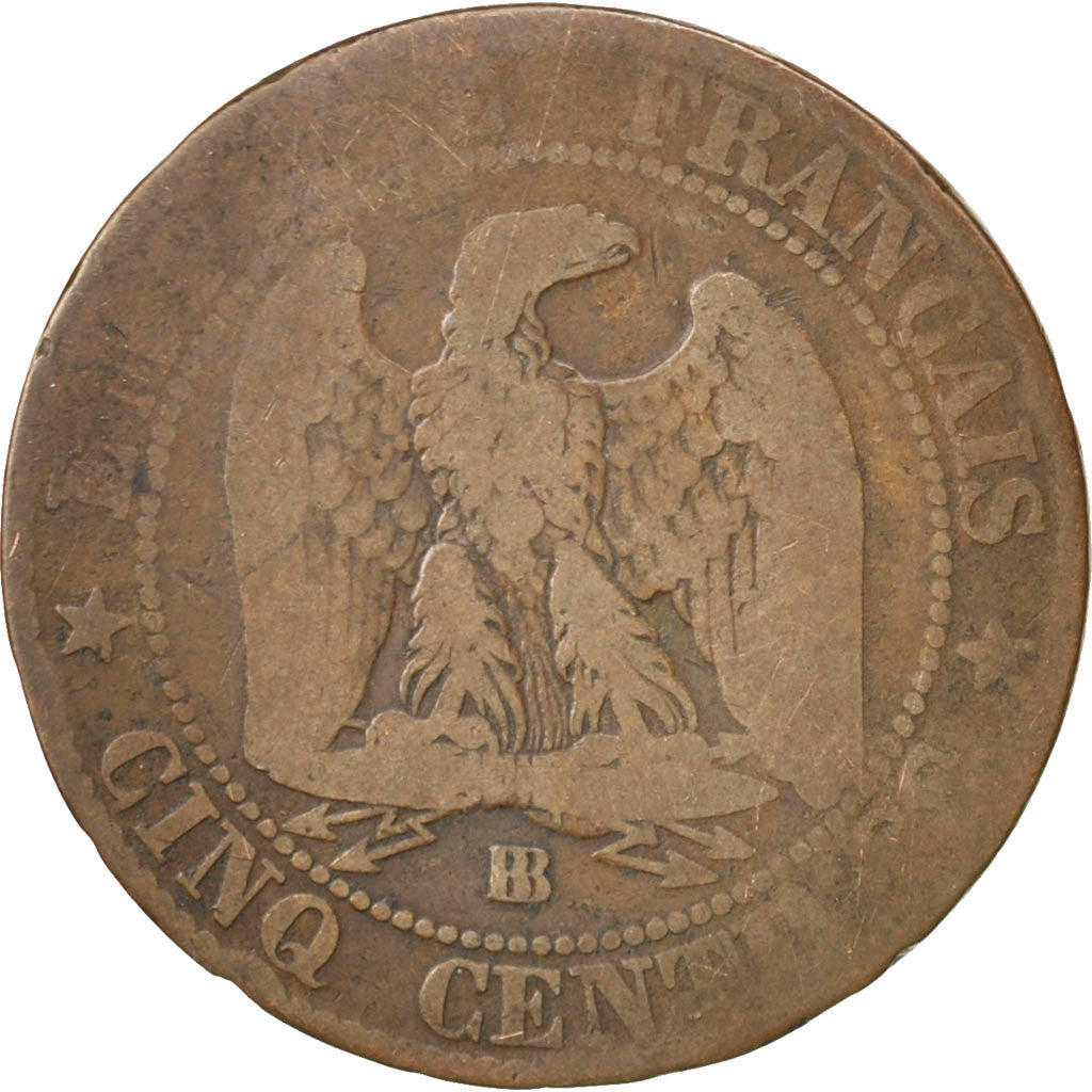 Münze, Frankreich, Napoleon III, Napoléon III, 5 Centimes, 1862, Strasbourg