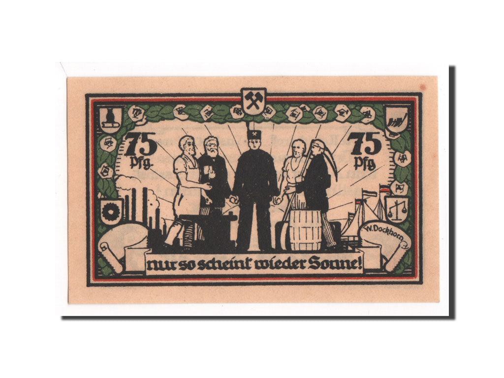 Banknote, Germany, Frose, 75 Pfennig, personnage, UNC(65-70), Mehl:398.5