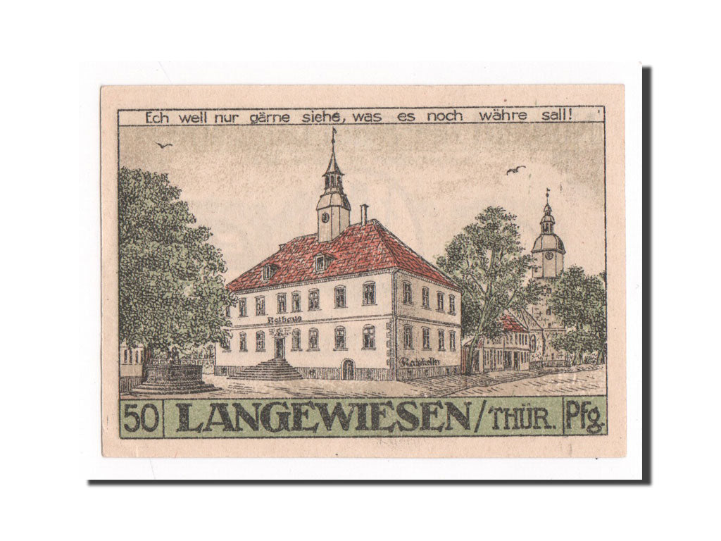 Banknote, Germany, Langewiesen, 50 Pfennig, 1921, UNC(65-70), Mehl:772.1a