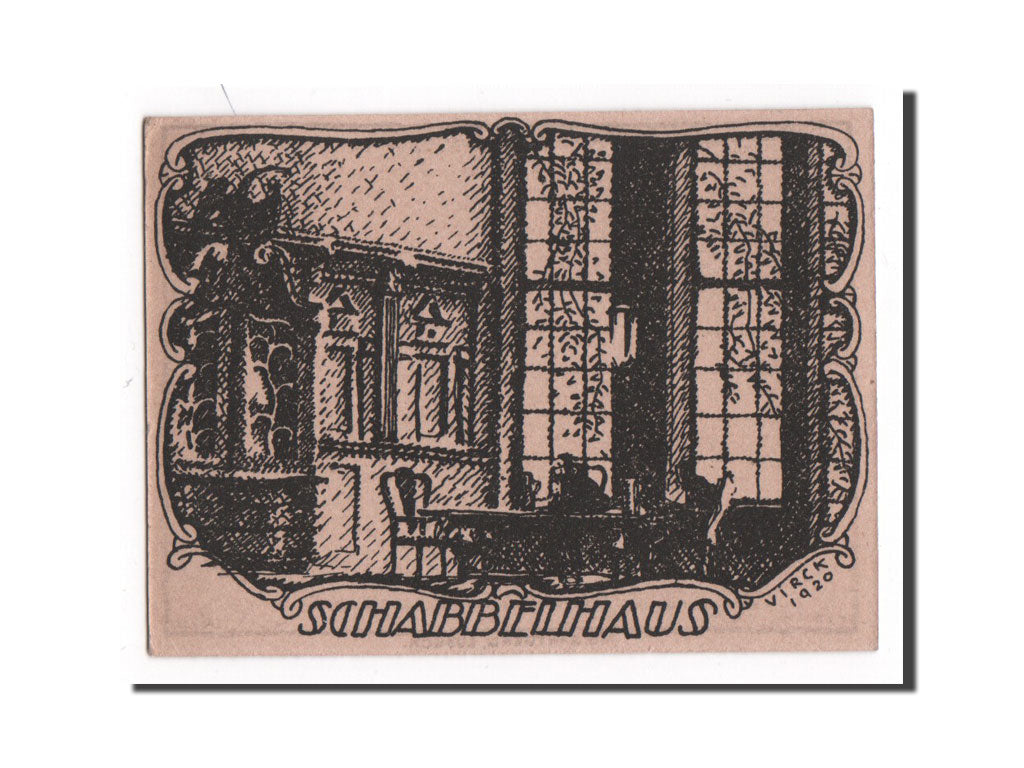 Banknote, Germany, Lübeck, 50 Pfennig, UNC(65-70), Mehl:830.1