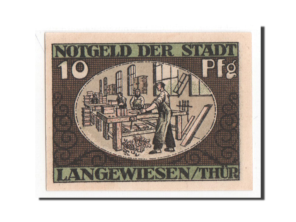 Banknote, Germany, Langewiesen, 10 Pfennig, 1921, UNC(65-70), Mehl:772.1b