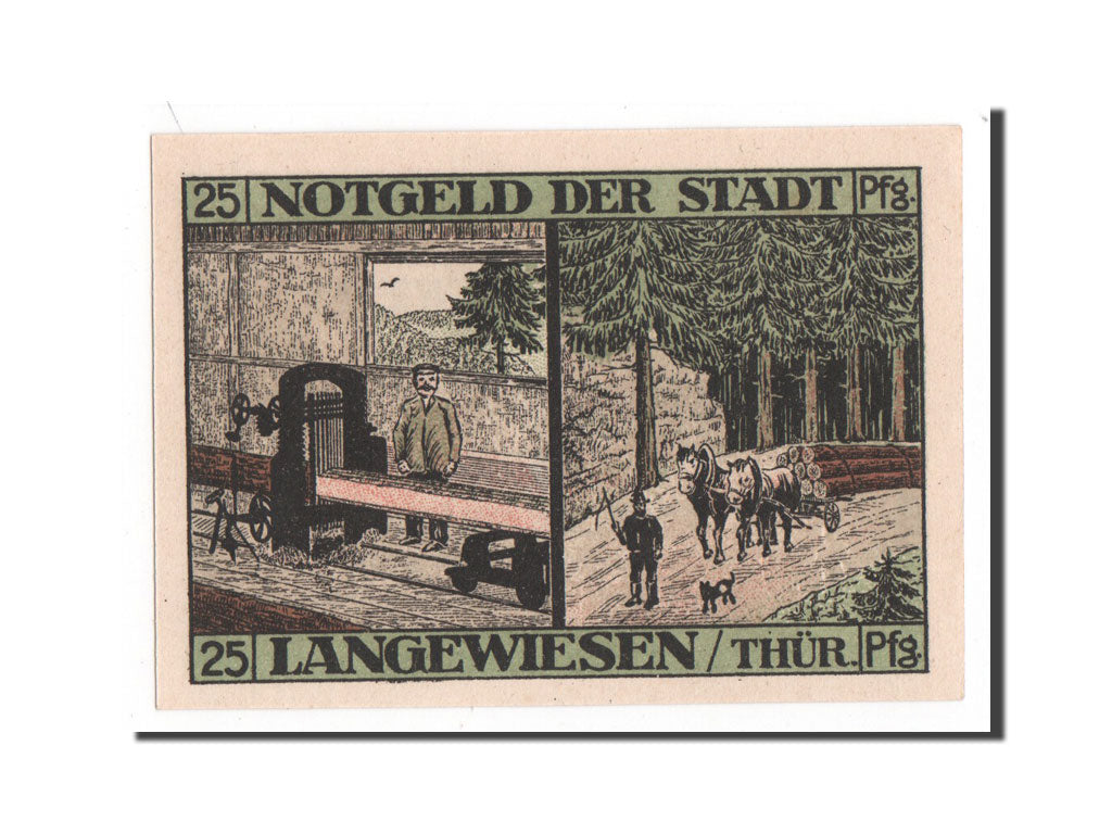 Banknote, Germany, Langewiesen, 25 Pfennig, 1921, UNC(65-70), Mehl:772.1b