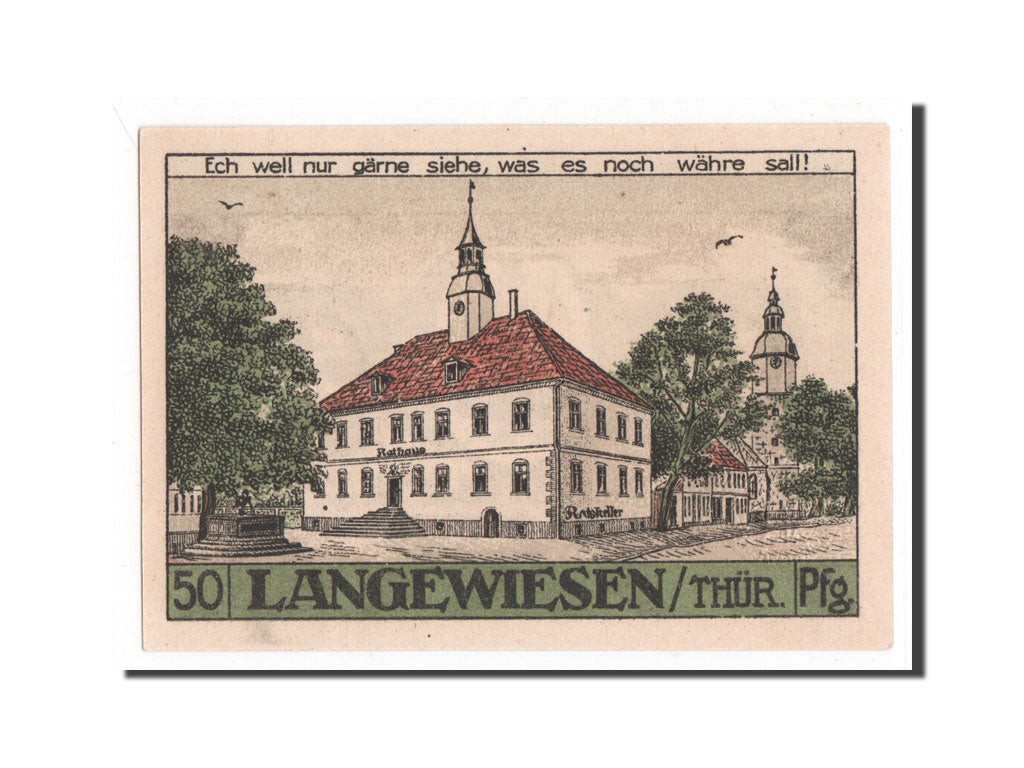 Banknote, Germany, Langewiesen, 50 Pfennig, 1921, UNC(65-70), Mehl:772.1b