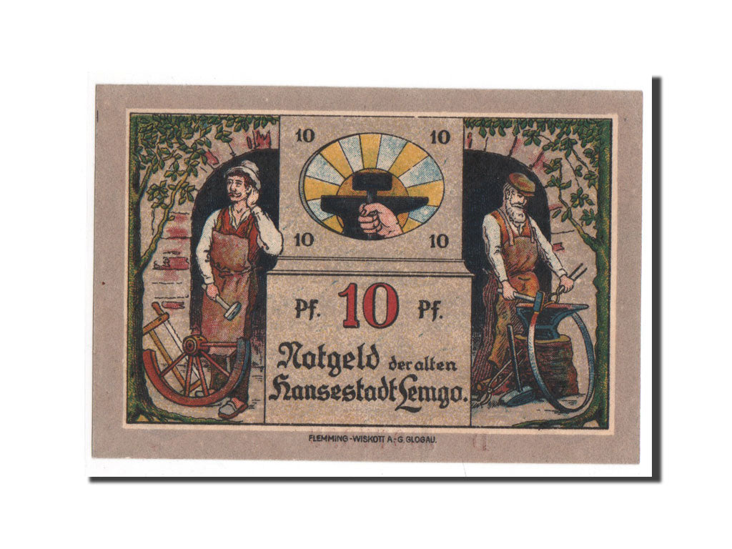 Banknote, Germany, Lemgo Stadt, 10 Pfennig, 1921, UNC(65-70), Mehl:789.3