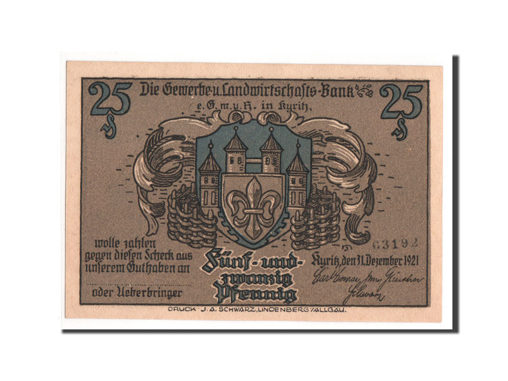 Banknote, Germany, Brandenburg, 25 Pfennig, 1921, UNC(65-70), Mehl:753.1b