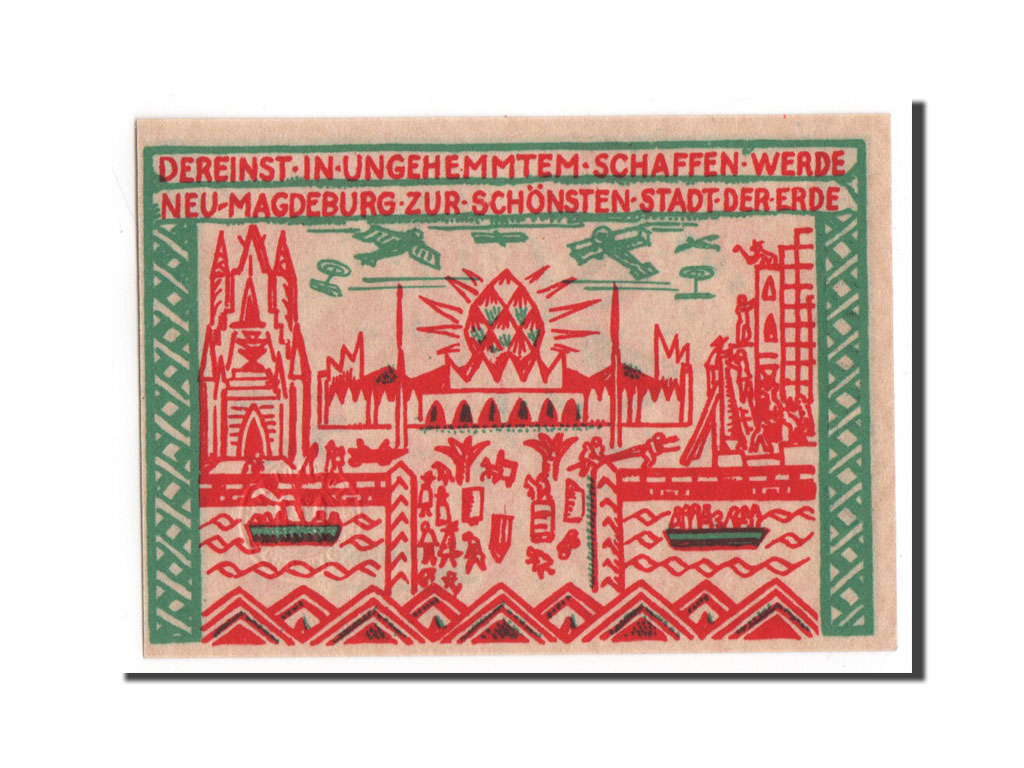 Banconote, Germania, Magdeburg Stadt, 50 Pfennig, 1921, FDS, Mehl:857.1