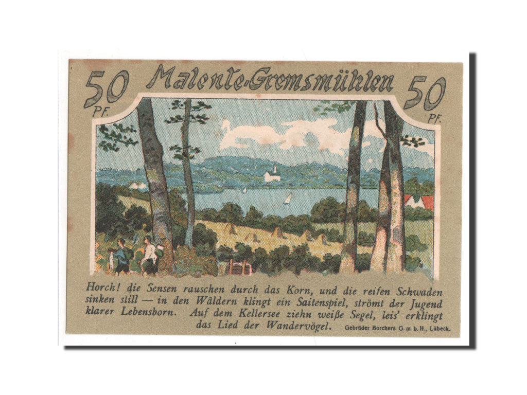 Banknote, Germany, Malente Gremsmuhlen Germeinde, 50 Pfennig, 1921, UNC(65-70)