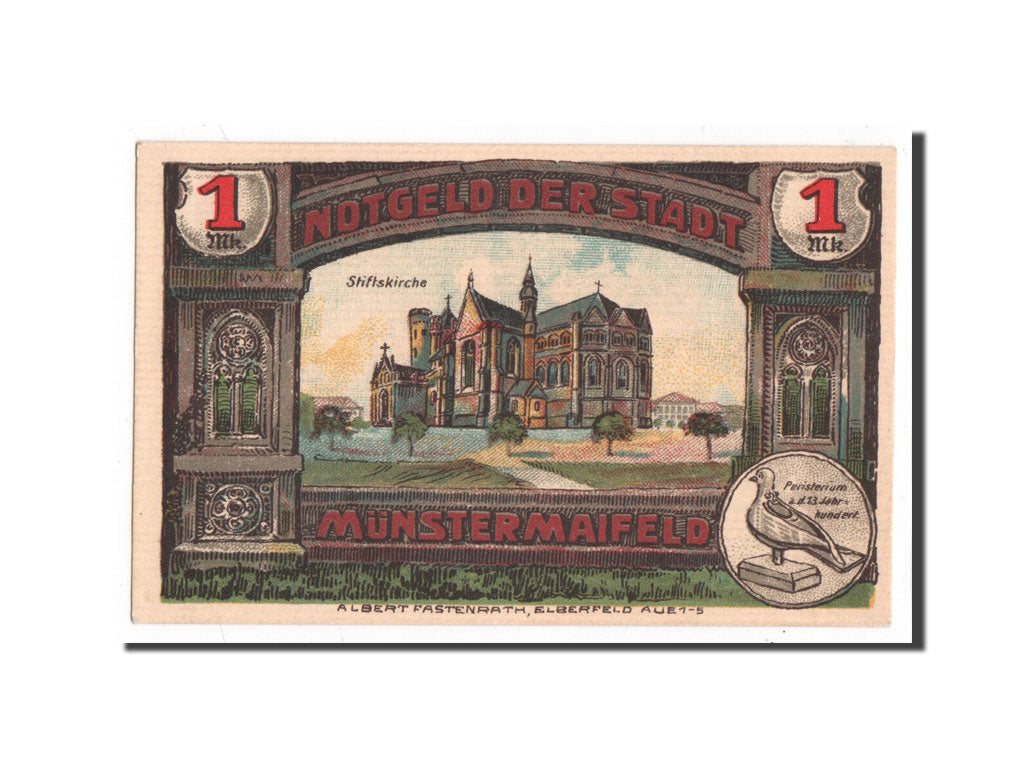 Banknote, Germany, Munster, 1 Mark, 1921, UNC(65-70), Mehl:919.1