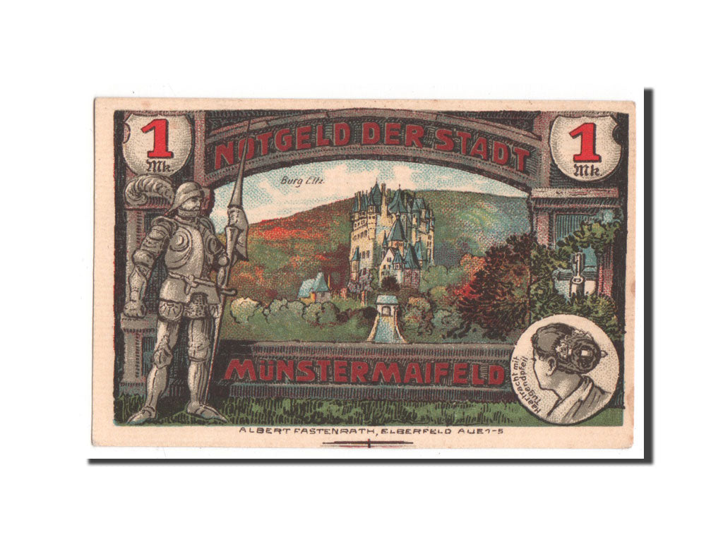 Banknote, Germany, Munster, 1 Mark, 1921, 1921-08-01, UNC(65-70), Mehl:919.1