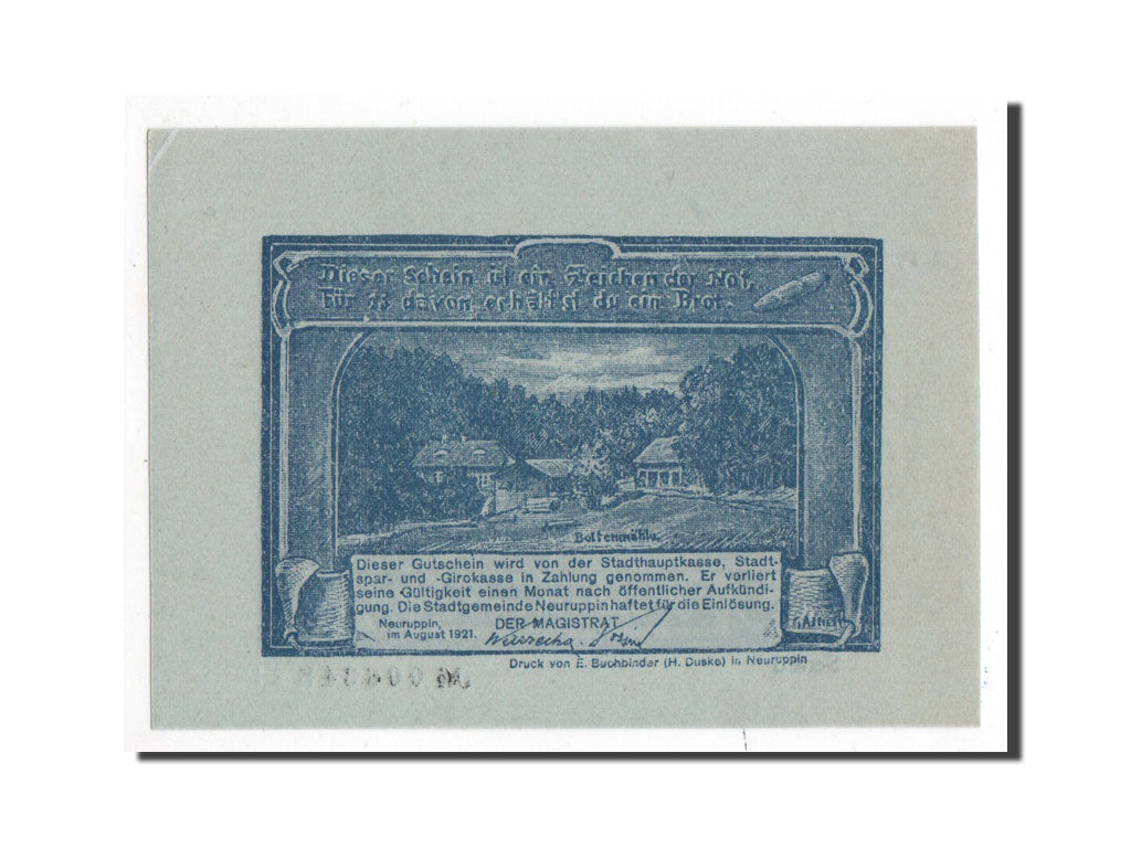 Banknote, Germany, Neuruppin Stadt, 50 Pfennig, 1921, 1921-08-01, UNC(65-70)