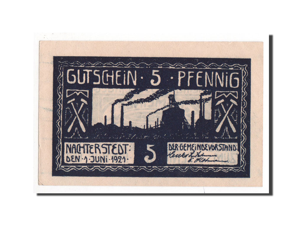 Banknote, Germany, Nachterstedt Gemeinde, 5 Pfennig, 1921, UNC(65-70)