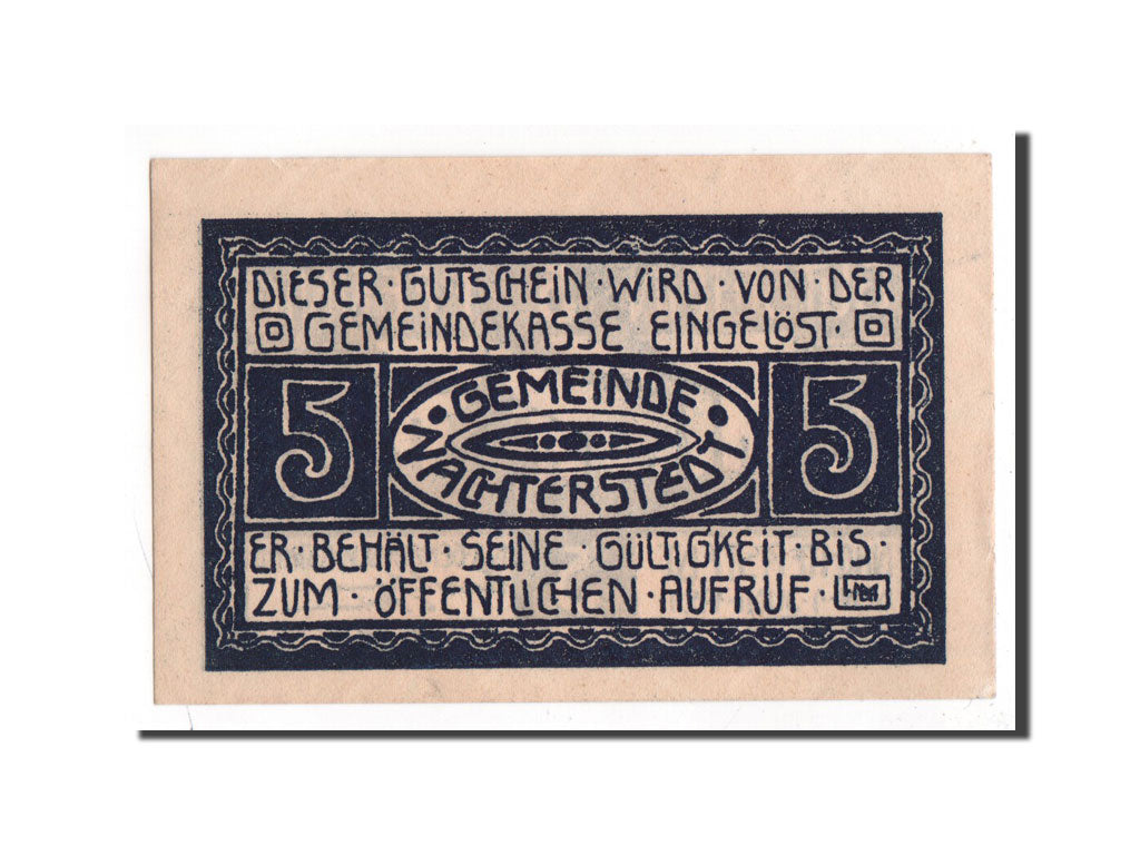 Banknote, Germany, Nachterstedt Gemeinde, 5 Pfennig, 1921, UNC(65-70)