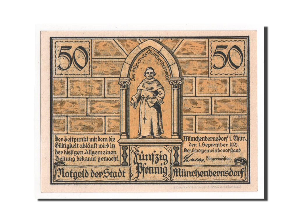 Banknote, Germany, Munchenbernsdorf, 50 Pfennig, 1921, UNC(65-70), Mehl:911.3
