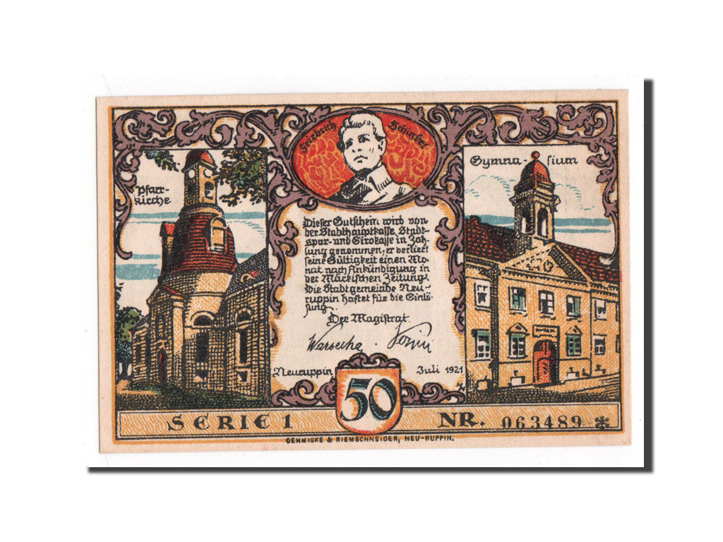 Banknote, Germany, Neuruppin Stadt, 50 Pfennig, 1921, 1921-07-01, UNC(65-70)