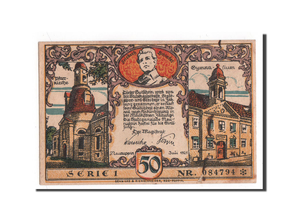 Banknote, Germany, Neuruppin Stadt, 50 Pfennig, 1921, 1921-07-01, UNC(65-70)