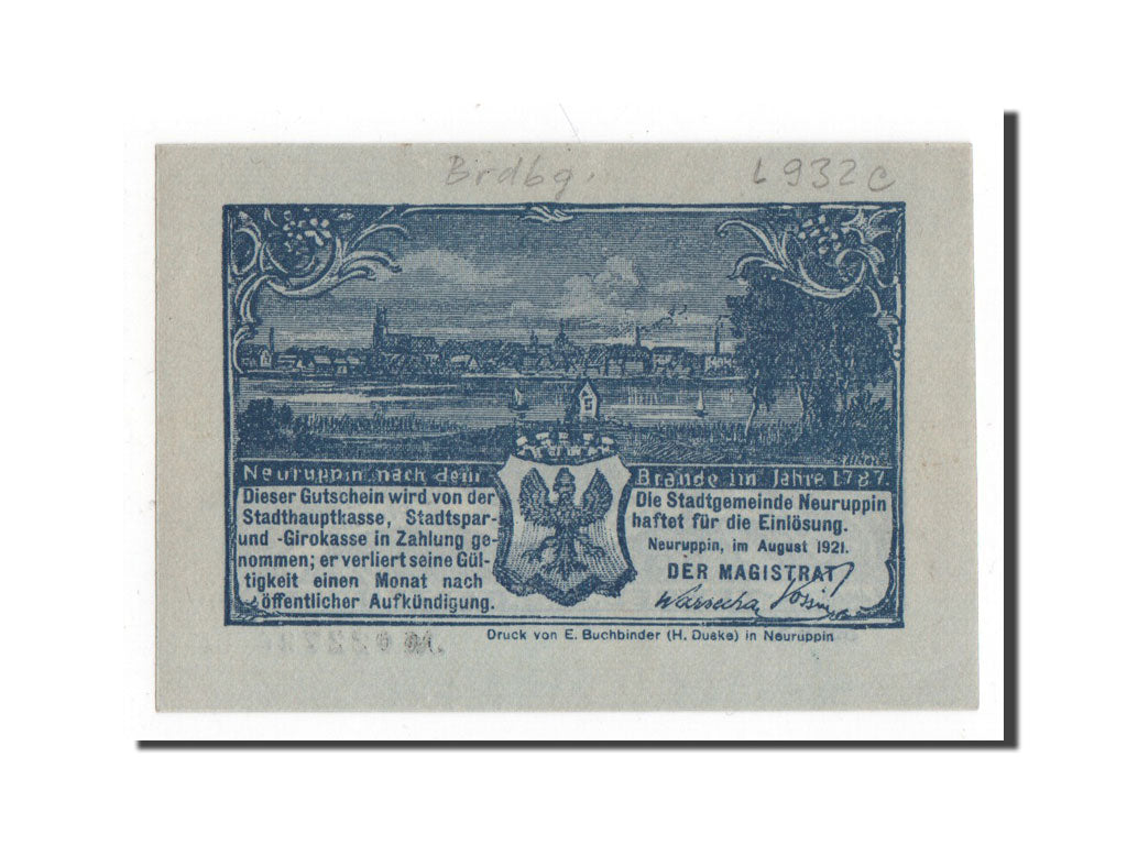 Banknote, Germany, Neuruppin Stadt, 25 Pfennig, 1921, 1921-08-01, UNC(65-70)