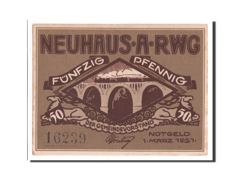 Billet, Allemagne, Neuhaus am Rennweg Gemeinde, 50 Pfennig, 1921, NEUF