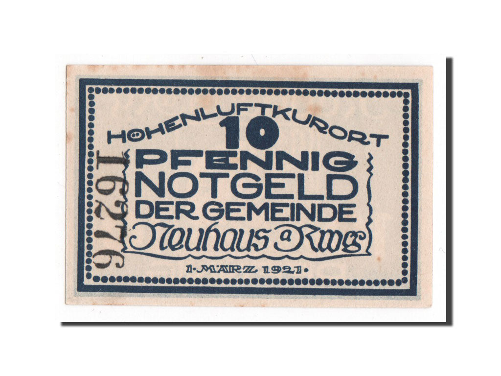 Banknote, Germany, Neuhaus am Rennweg Gemeinde, 10 Pfennig, 1921, UNC(64)