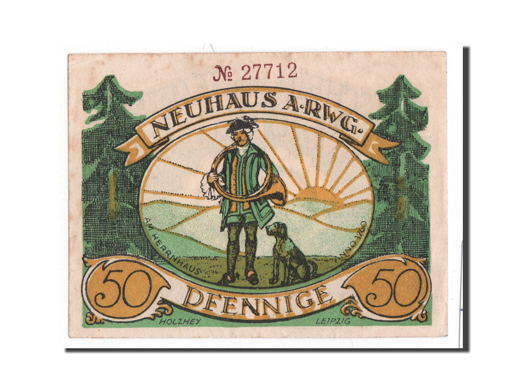 Banknote, Germany, Neuhaus am Rennweg Gemeinde, 50 Pfennig, UNC(64), Mehl:948.3