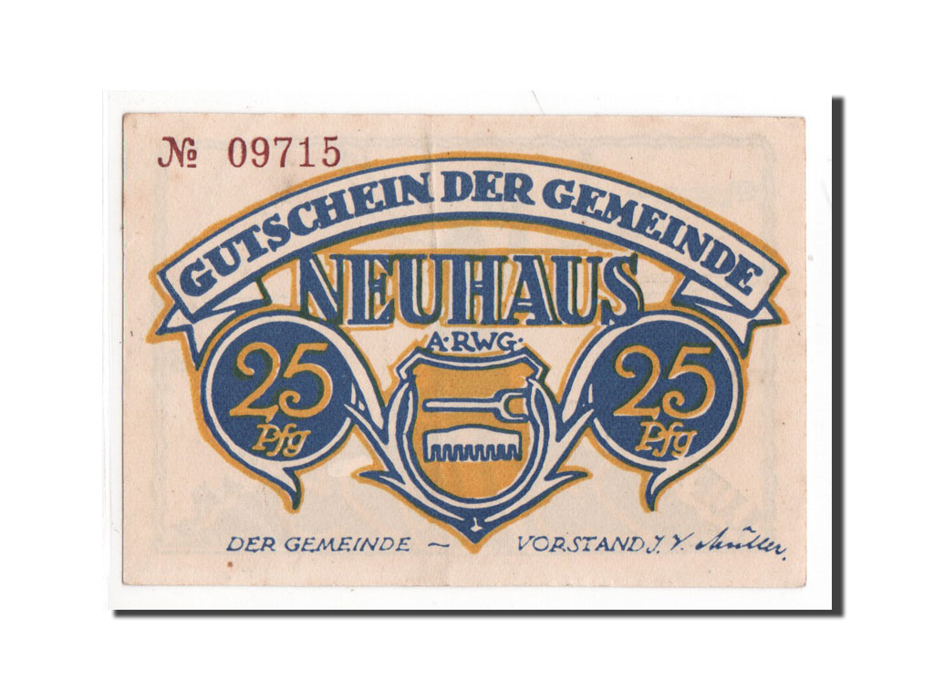 Banknote, Germany, Neuhaus am Rennweg Gemeinde, 25 Pfennig, UNC(65-70)