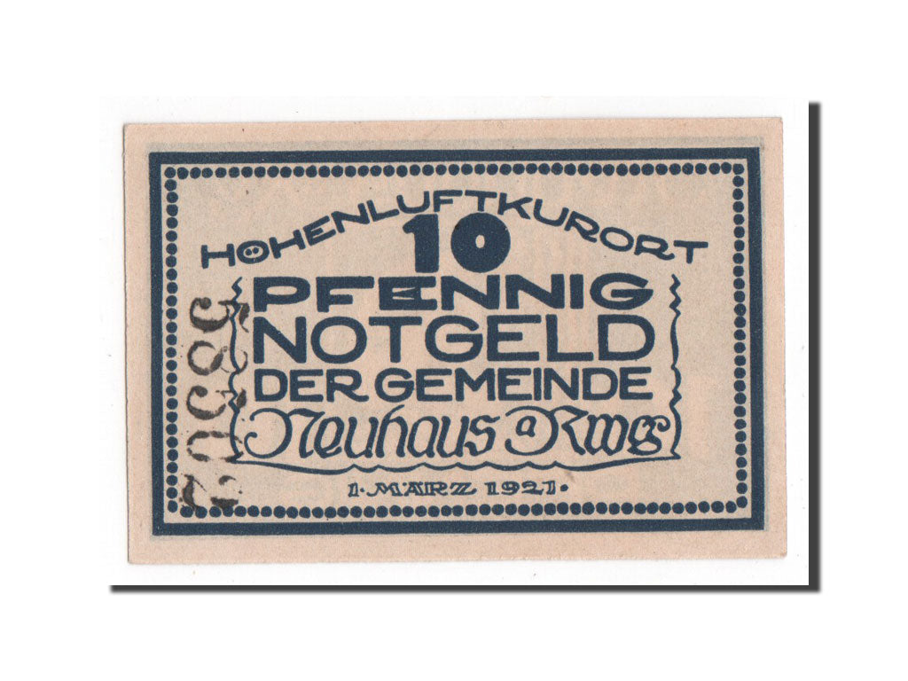 Banknote, Germany, Neuhaus am Rennweg Gemeinde, 10 Pfennig, 1921, UNC(65-70)