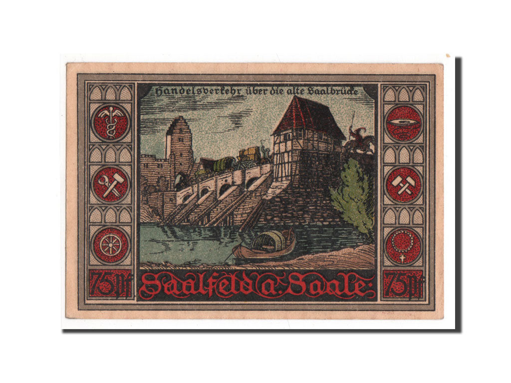 Banknote, Germany, Saalfeld, 75 Pfennig, 1921, UNC(65-70), Mehl:1155.5