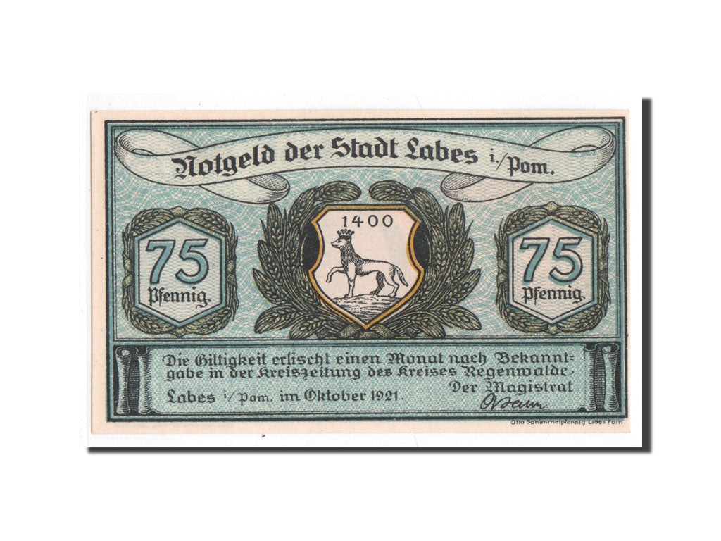 Banknote, Germany, Pommern, 75 Pfennig, 1921, 1921-10-01, UNC(65-70)