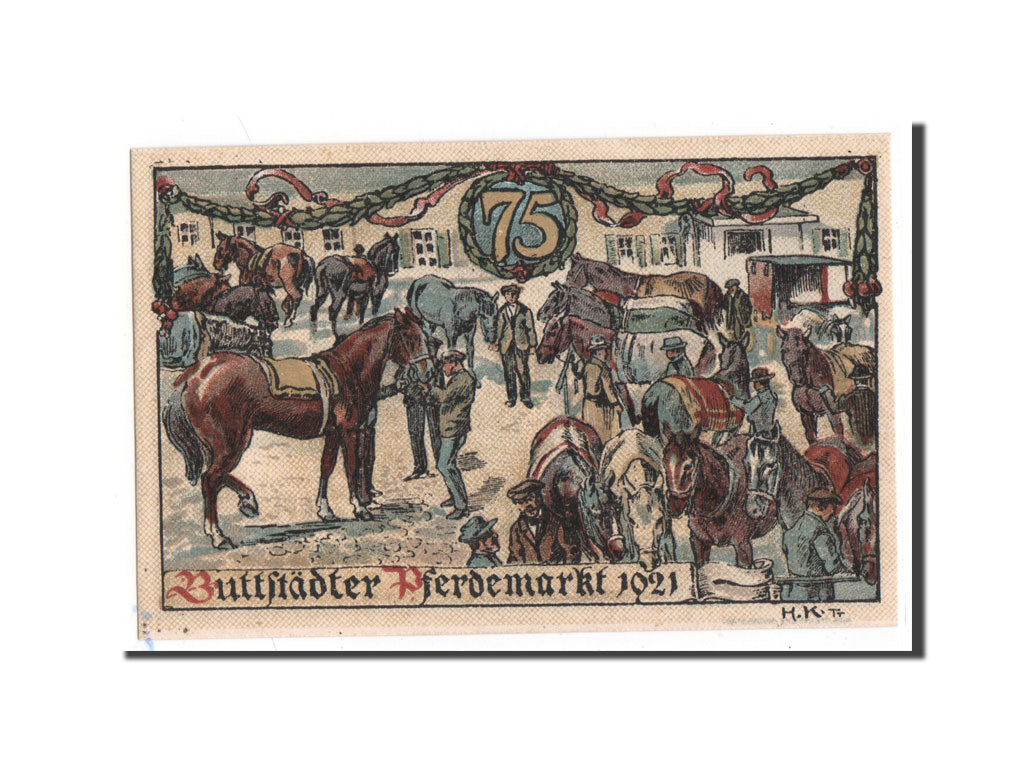 Banknote, Germany, Buttstadt Stadt, 75 Pfennig, UNC(65-70), Mehl:211.1a