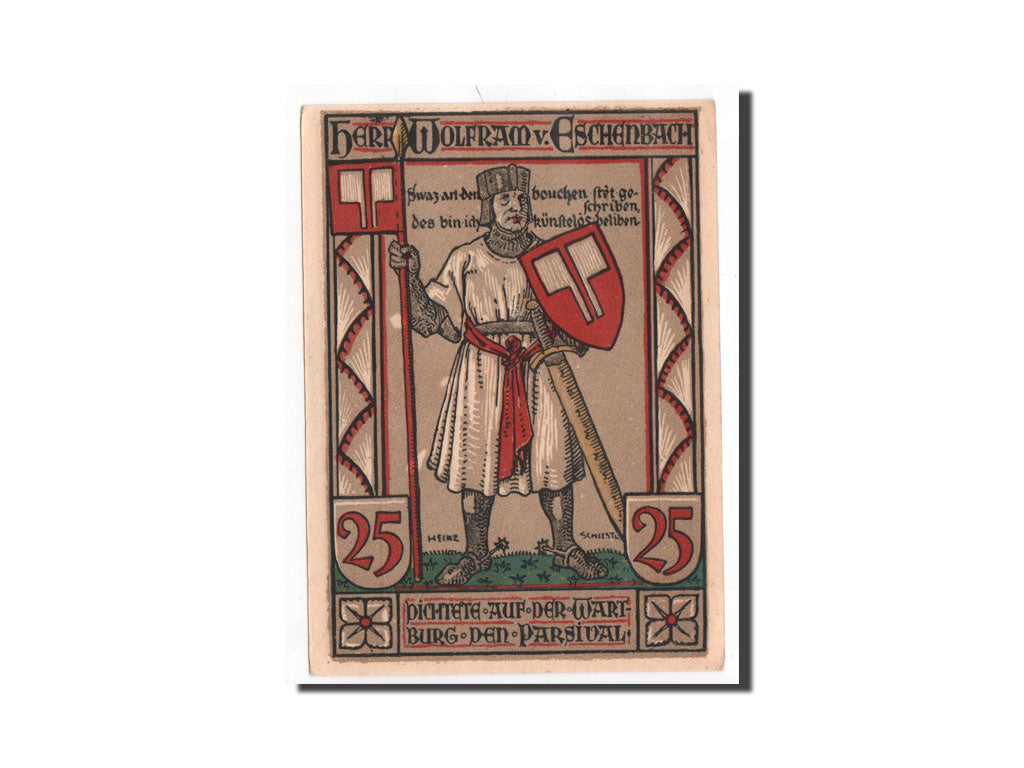 Banknote, Germany, Eisenach Stadt, 25 Pfennig, UNC(65-70), Mehl:320.4