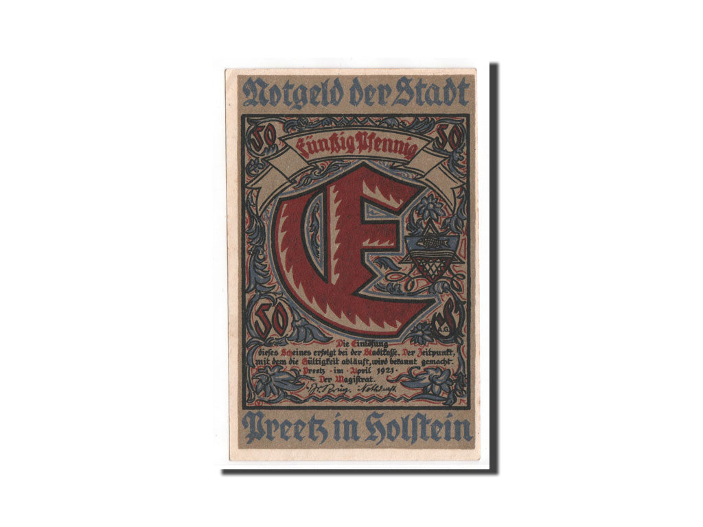 Banconote, Germania, Preetz, 50 Pfennig, 1921, 1921-04-01, FDS, Mehl:1071.3