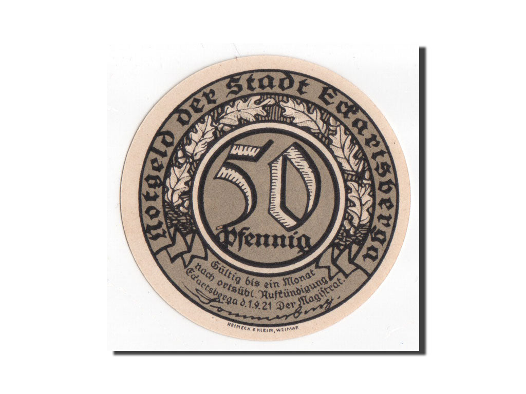 Banknote, Germany, Eckartsberga Thur. Stadt, 50 Pfennig, 1921, UNC(65-70)