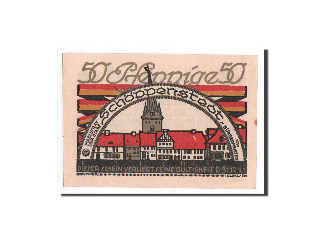 Banknote, Germany, Schoppenstedt, 50 Pfennig, UNC(64), Mehl:1199.1a