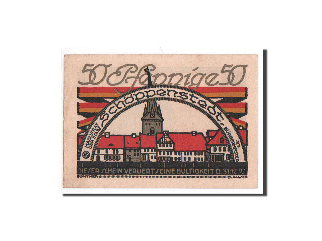 Banknote, Germany, Schoppenstedt, 50 Pfennig, UNC(65-70), Mehl:1199.1a