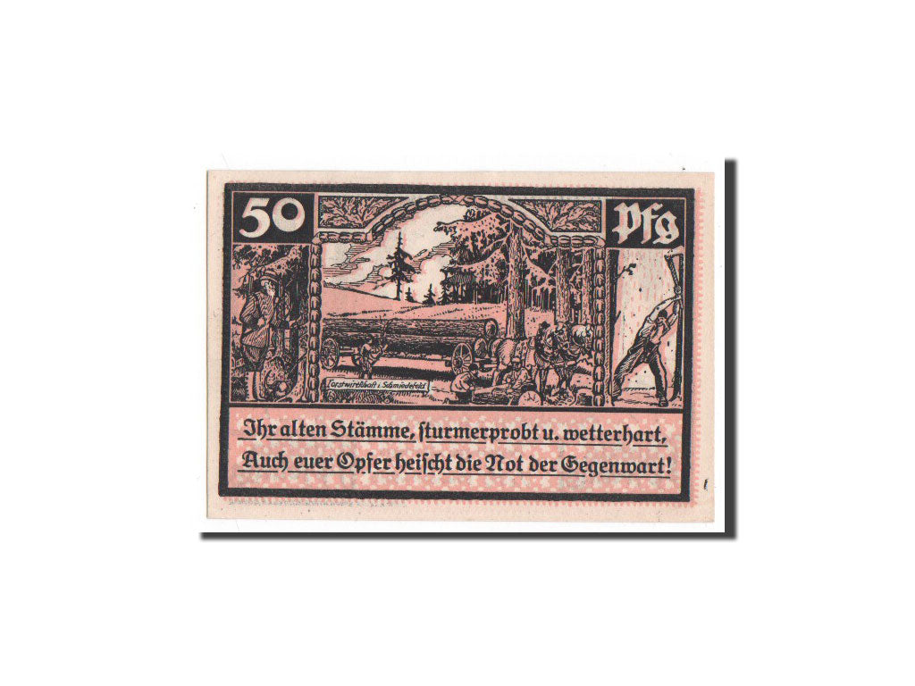 Banknote, Germany, Schmiedfeld Gemeinde, 50 Pfennig, UNC(65-70), Mehl:1187.3